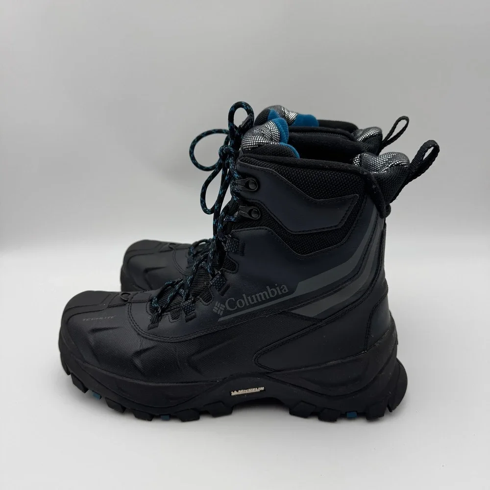 Columbia Bugaboot Plus IV Omni-Heat Men Black Phoenix Blue Winter Boot 11 BM5978